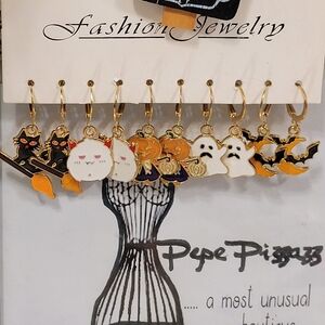 5 Pair Of Halloween Earrings. Fun!! Girl Or Woman